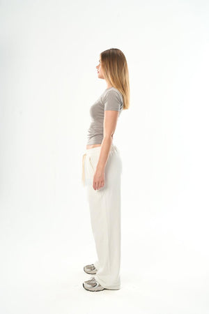 Women – Light grey Round Neck Top – Seemly Essentials