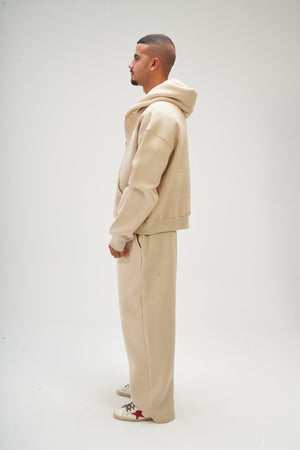 Men – Beige Zip-Up Hoodie – Seemly Essentials