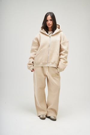 Women – Beige Zip-Up Hoodie – Seemly Essentials
