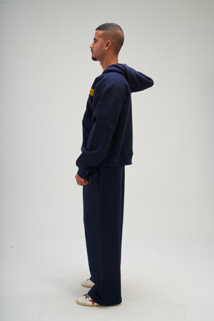 Men – Navy Blue Zip-Up Hoodie – Seemly Essentials