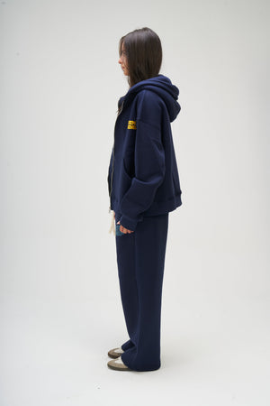 Women – Navy Blue Zip-Up Hoodie – Seemly Essentials