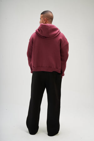 Men – Burgundy Zip-Up Hoodie – Seemly Essentials