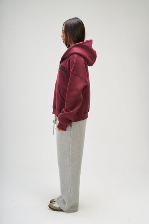 Women – Burgundy Zip-Up Hoodie – Seemly Essentials