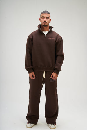 Men – Brown Q-Zip – Seemly Essentials