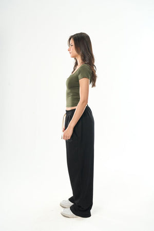 Women – Olive Green Square Neck Top – Seemly Essentials