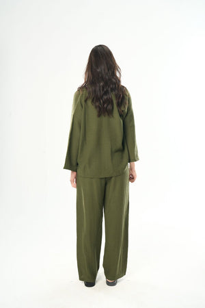 Olive Green Women Linen Shirt – Seemly Essentials