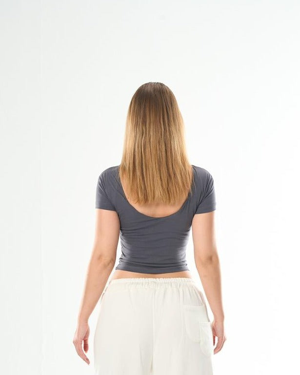 Dark grey Backless Top – Seemly Essentials (cover)