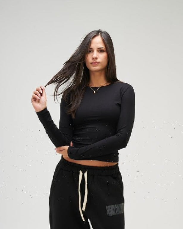 Black Long Sleeve Round Top – Seemly Essentials (cover)
