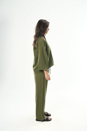 Olive Green Women Linen Shirt – Seemly Essentials