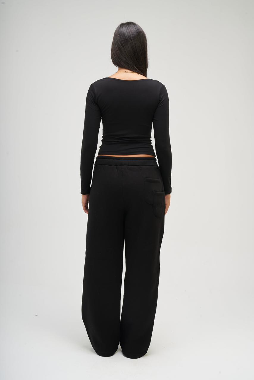 Women – Black Long Sleeve Square Top – Seemly Essentials