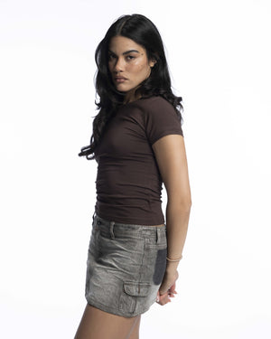 Women – Brown Round Neck Top – Seemly Essentials