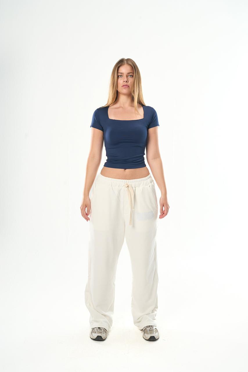 Women – Navy Blue Square Neck Top – Seemly Essentials
