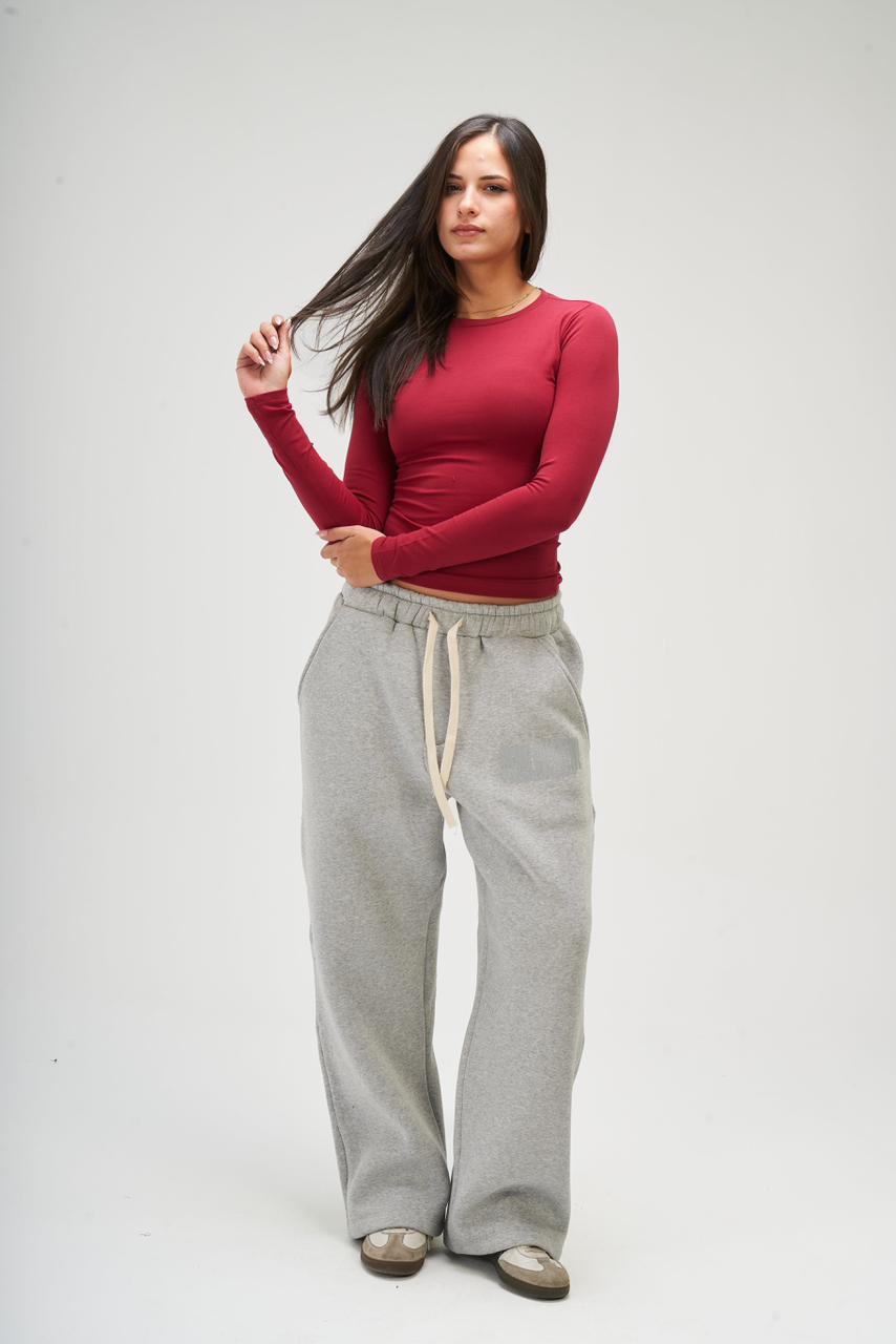 Women – Burgundy Long Sleeve Round Top – Seemly Essentials