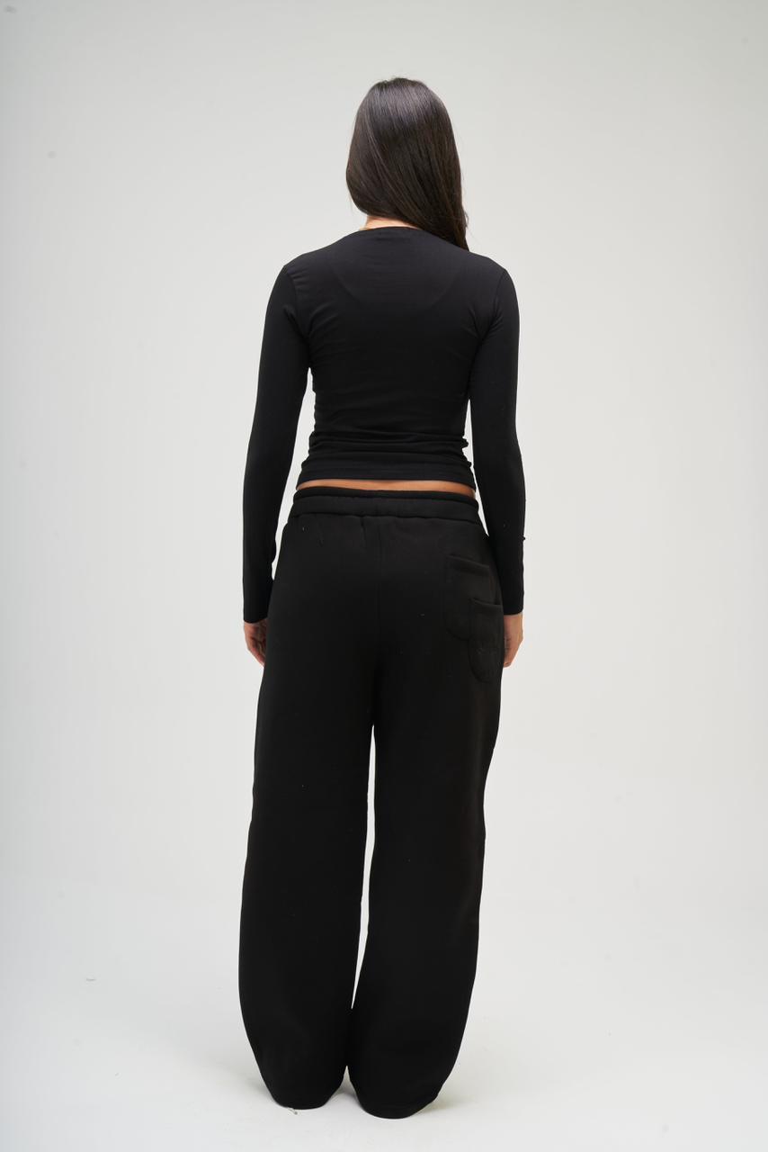 Women – Black Long Sleeve Round Top – Seemly Essentials