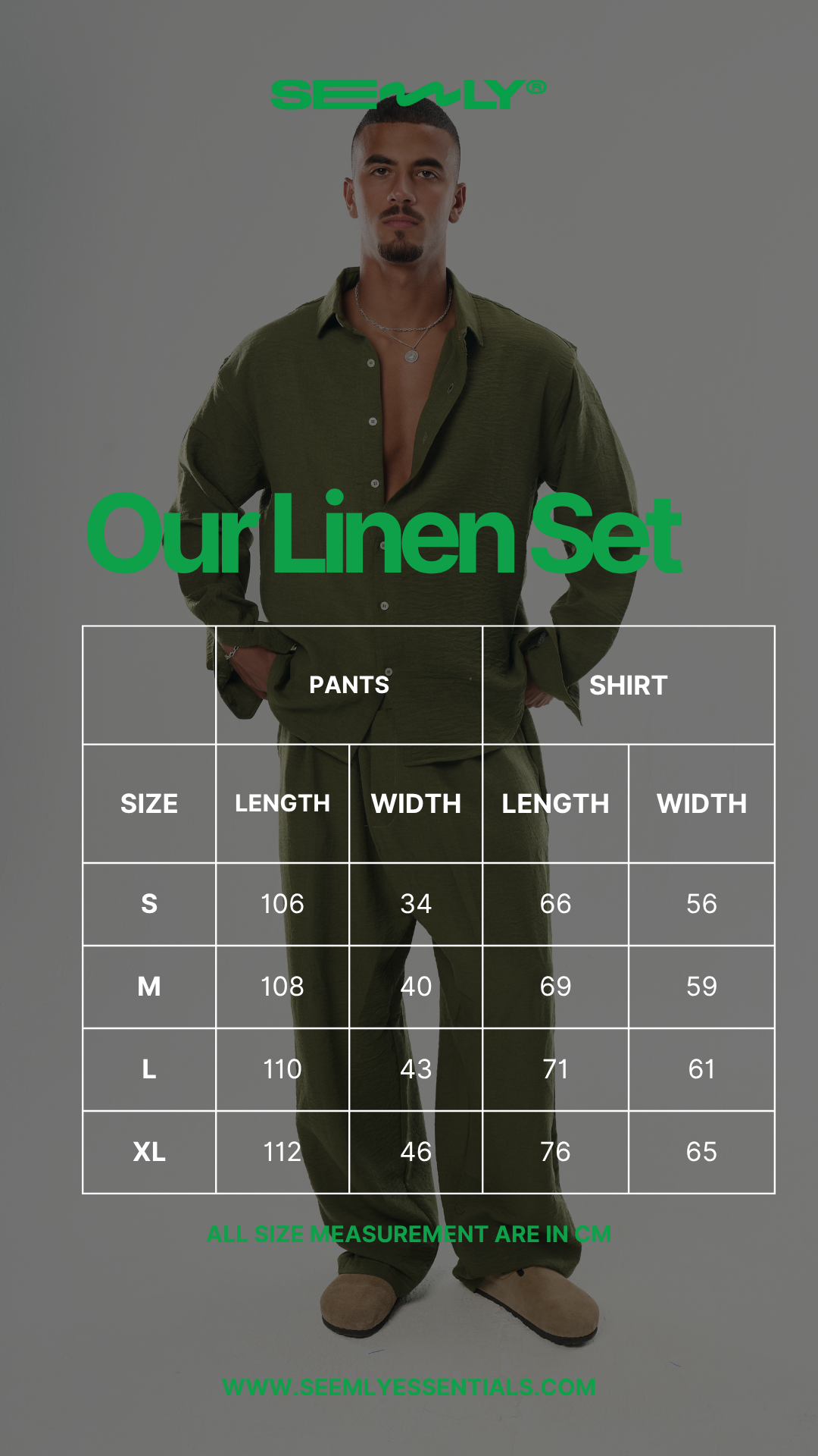 Striped Shirt size chart