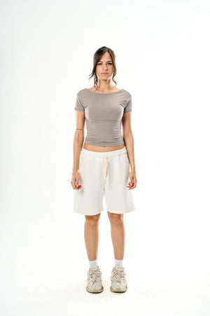 Women – Light grey Backless Top – Seemly Essentials