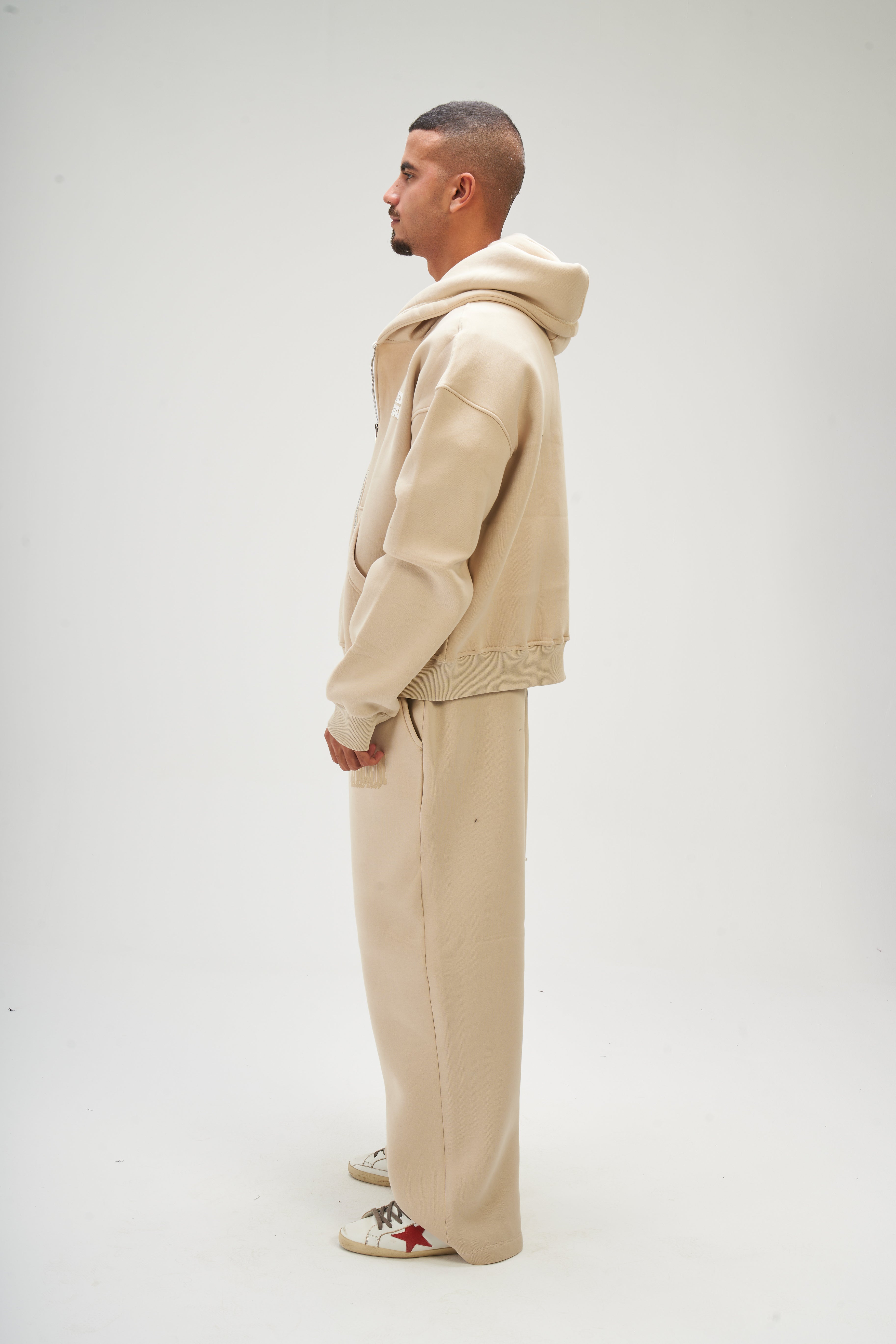 Men – Beige Zip-Up Hoodie – Seemly Essentials