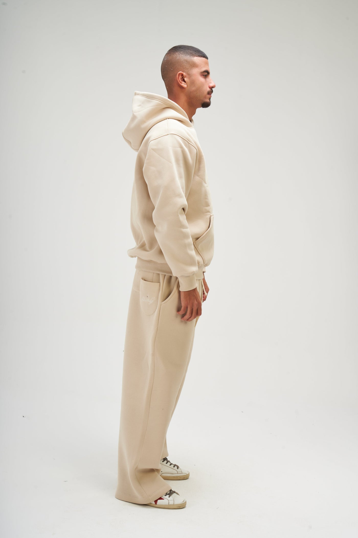 Beige Basic Hoodie