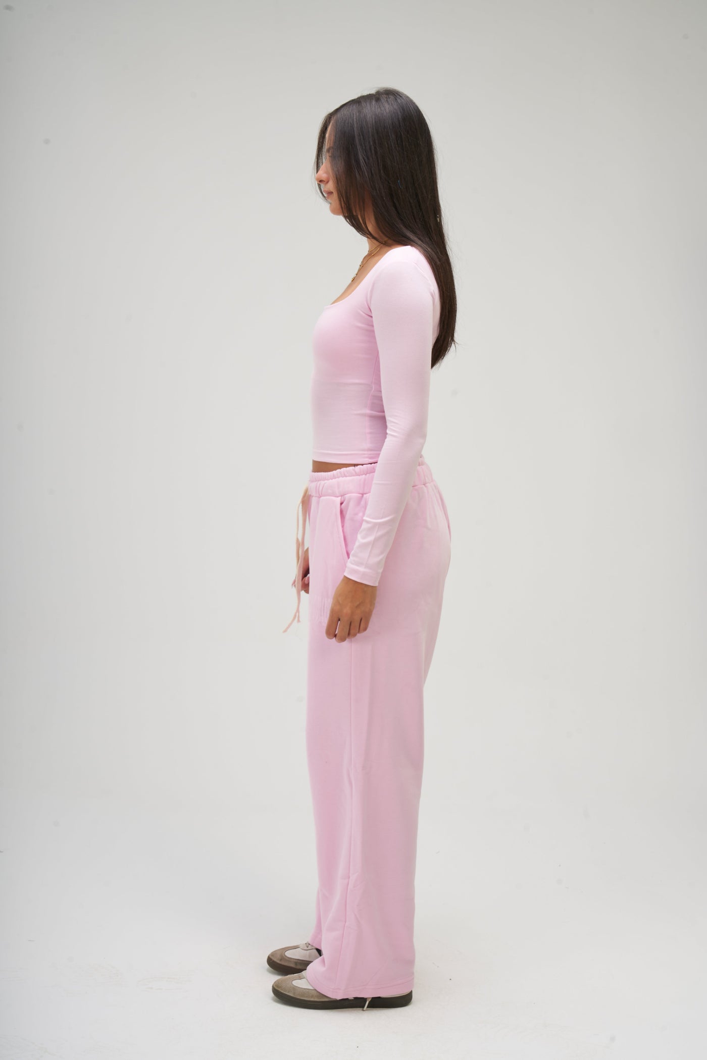 Pink Long Sleeve Square Top