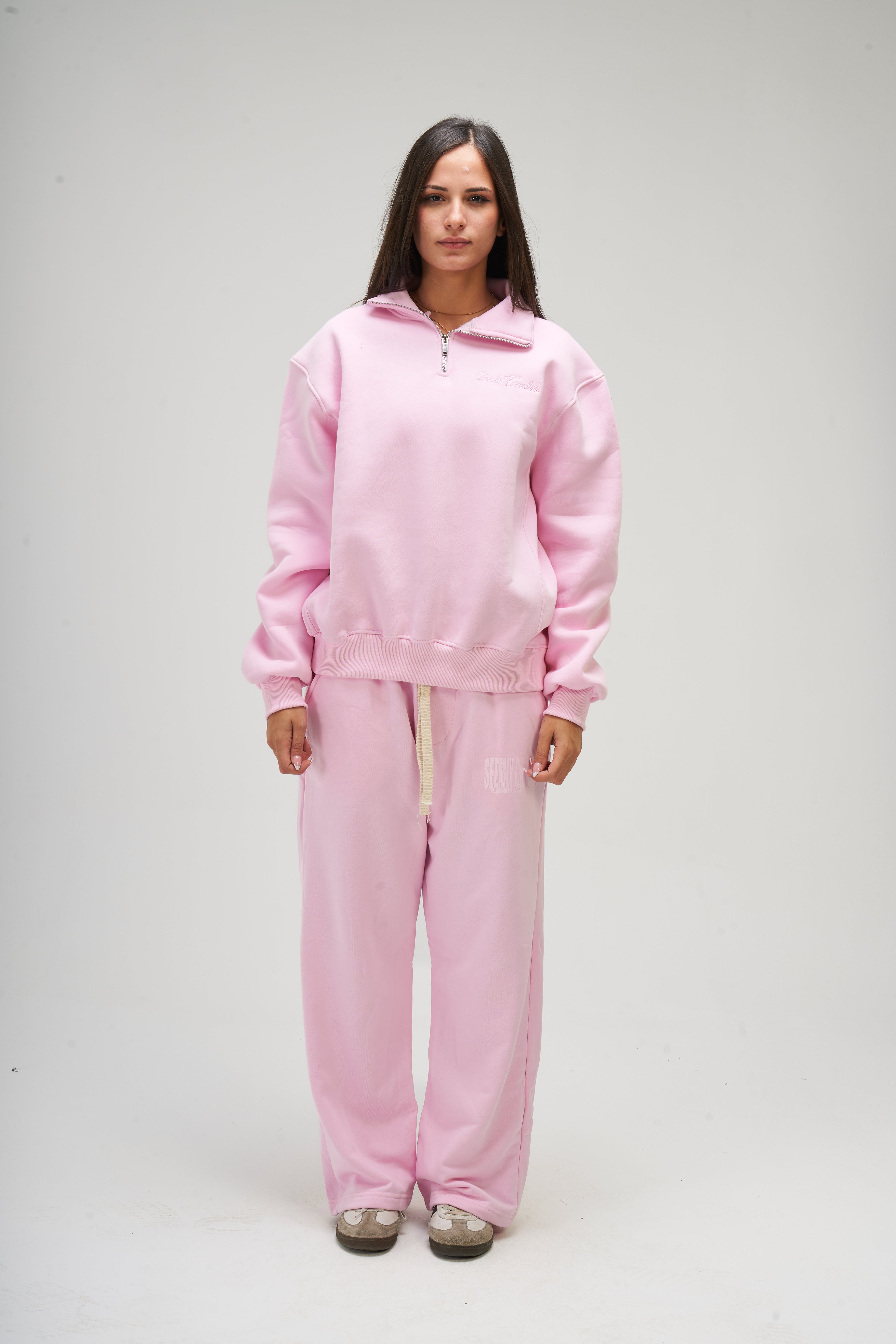 Women – Pink Q-Zip – Seemly Essentials