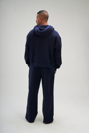 Men – Navy Blue Zip-Up Hoodie – Seemly Essentials