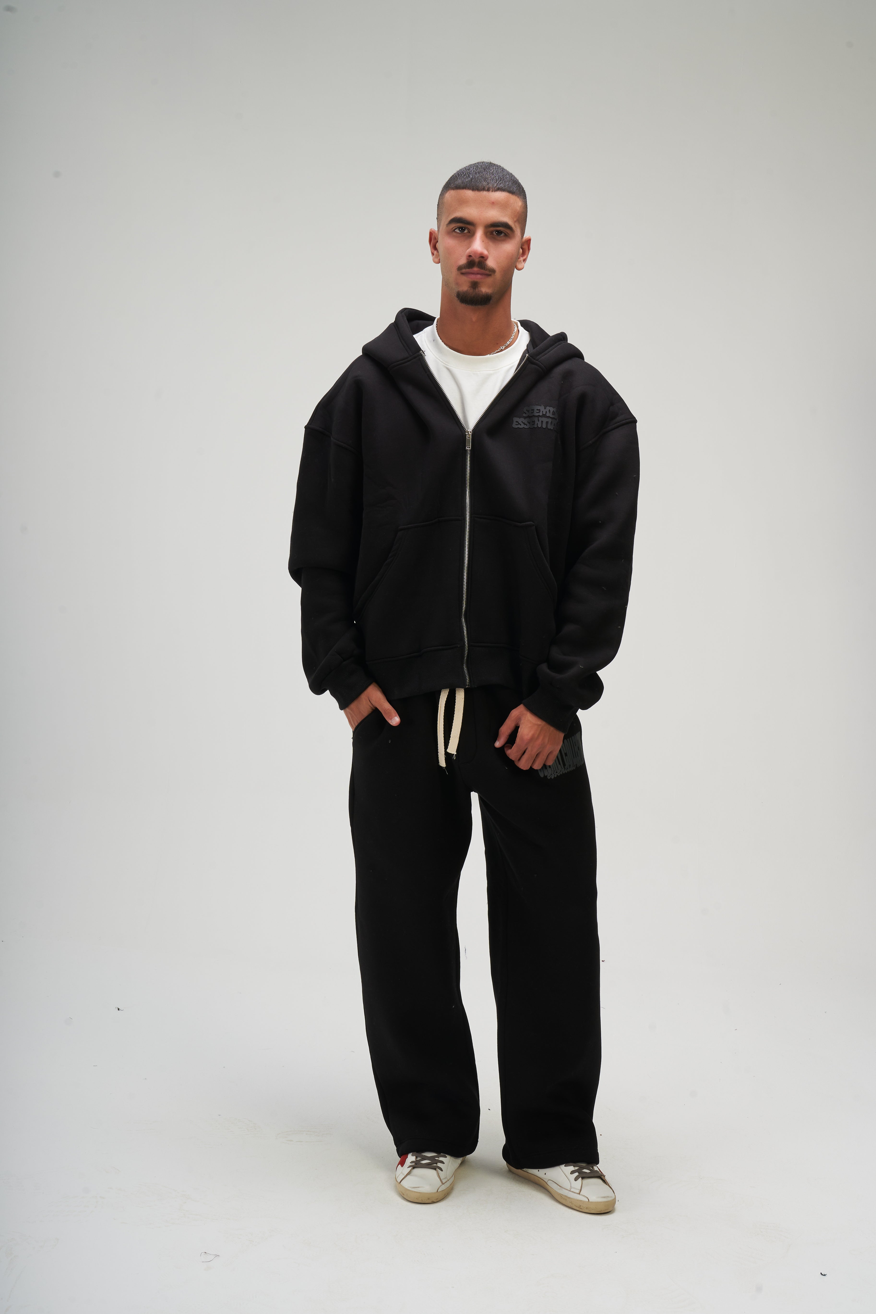 Men – Black Zip-Up Hoodie – Seemly Essentials