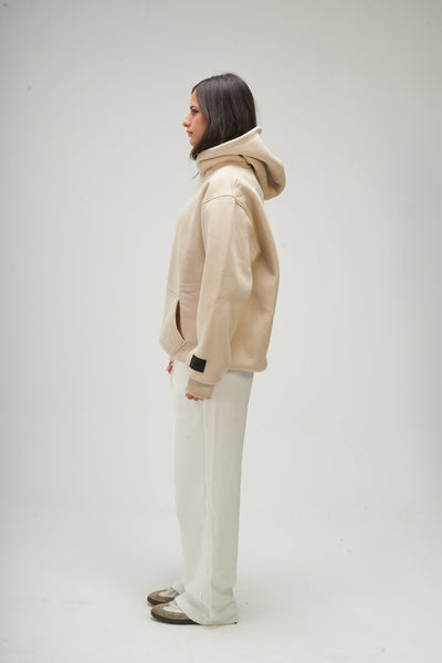 Beige Basic Hoodie