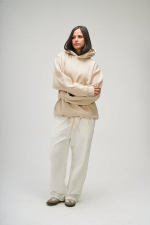 Women – Beige Basic Hoodie – Seemly Essentials