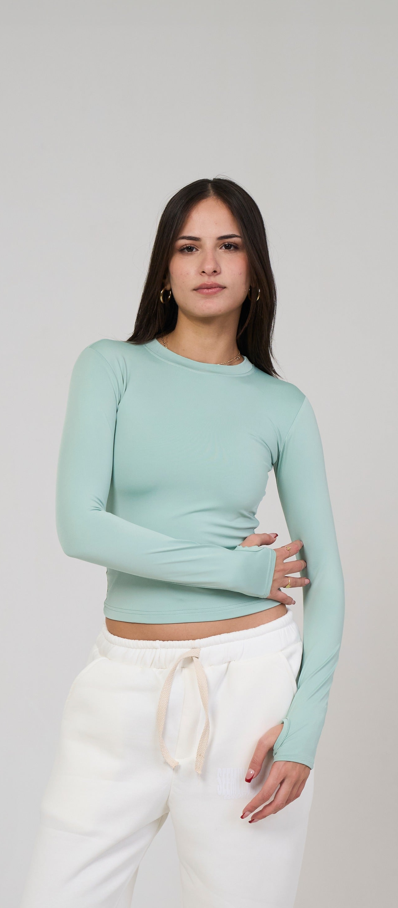 Long Sleeve Mint Green Top