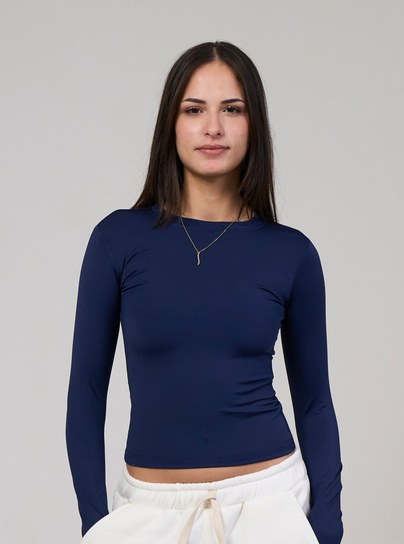 Long Sleeve Navy Blue Top