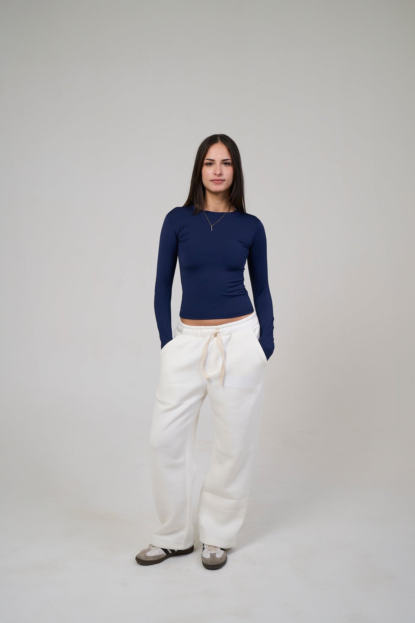 Long Sleeve Navy Blue Top