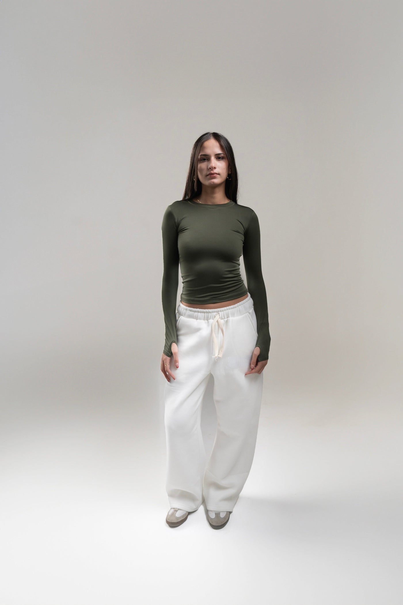 Long Sleeve Olive Green Top