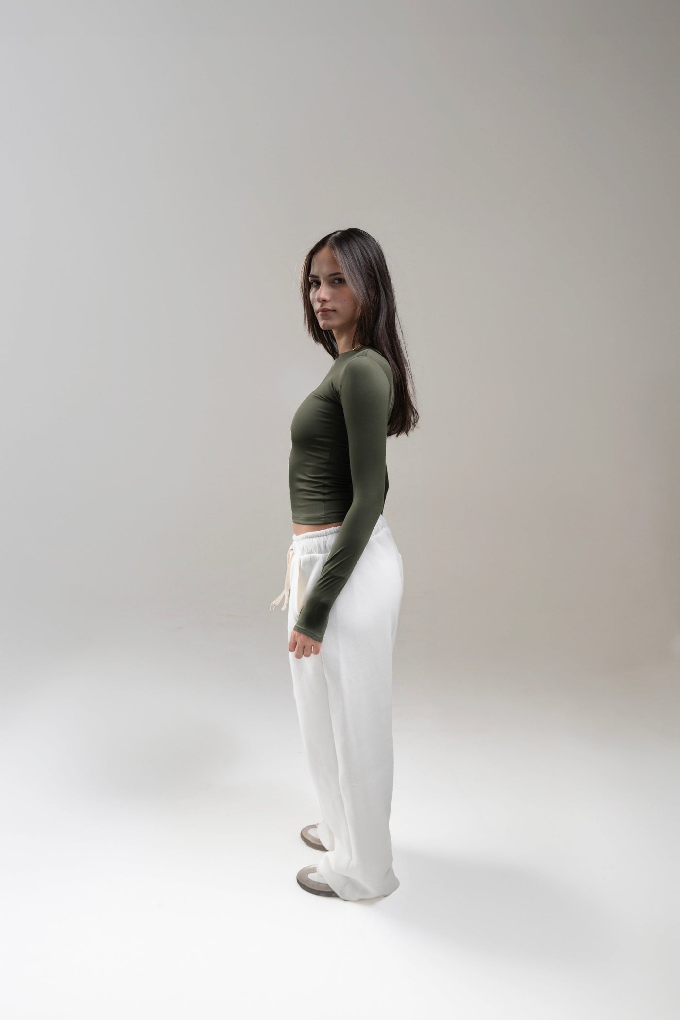 Long Sleeve Olive Green Top
