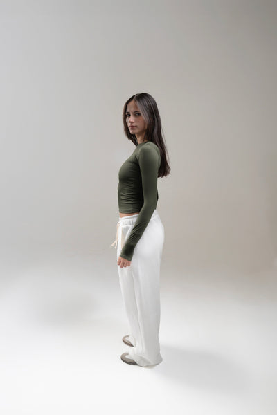 Long Sleeve Olive Green Top