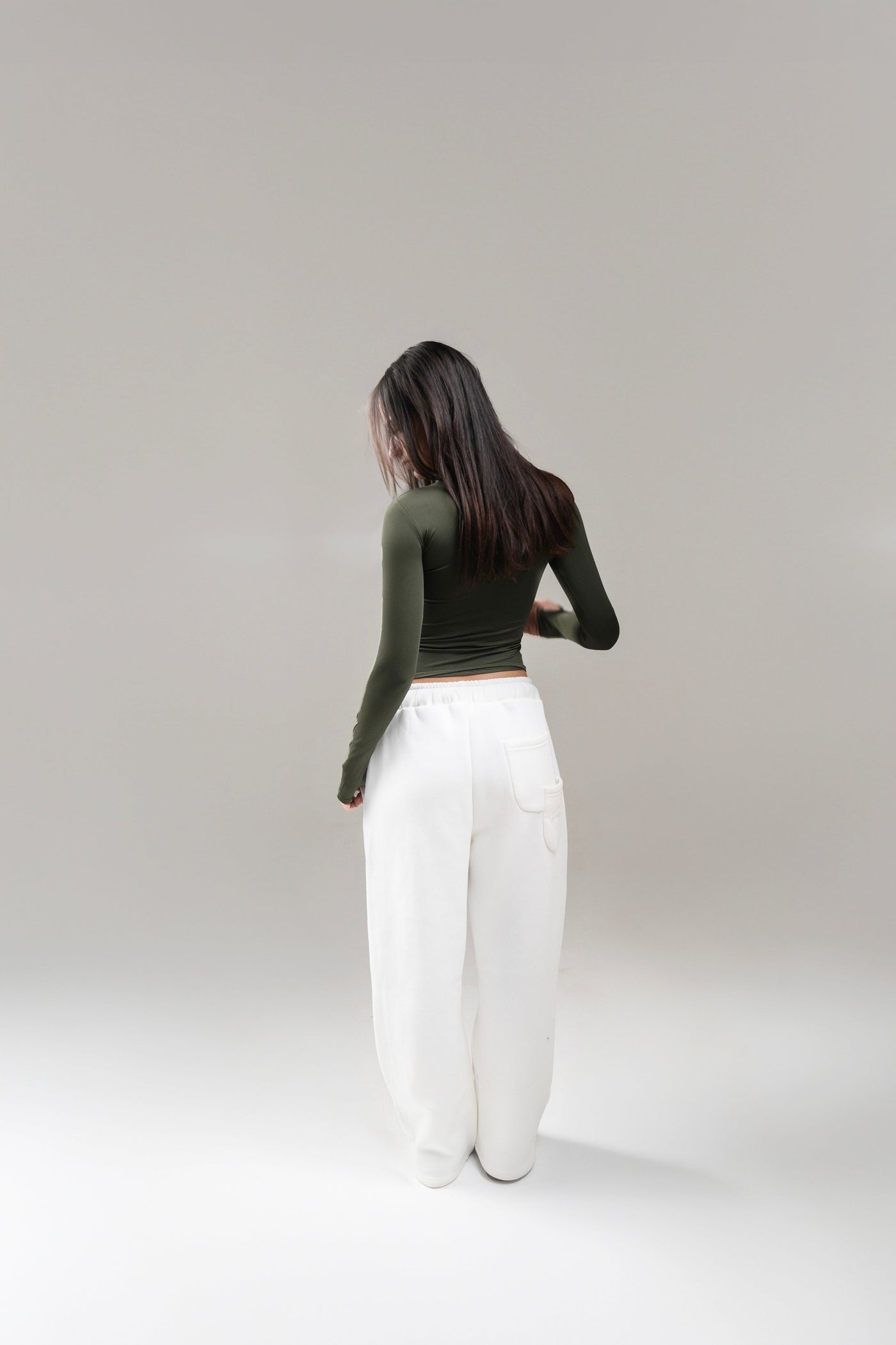 Long Sleeve Olive Green Top