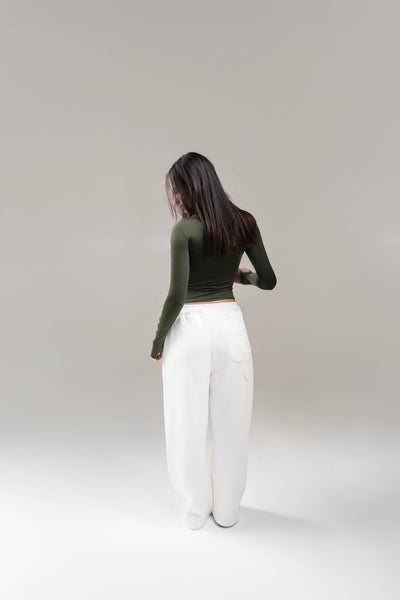 Long Sleeve Olive Green Top