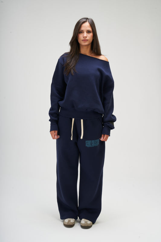 Navy Blue Off Shoulder