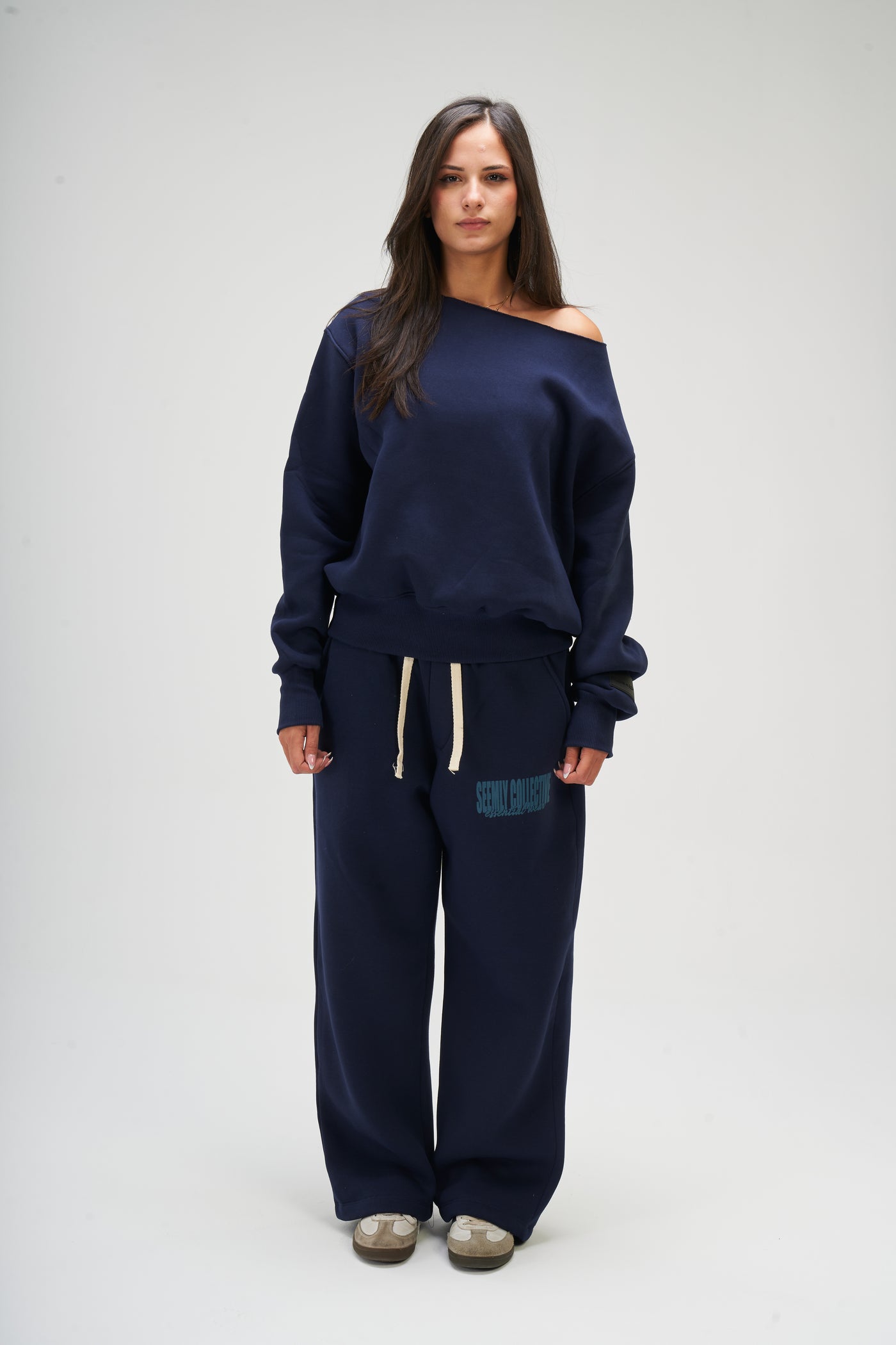 Navy Blue Off Shoulder