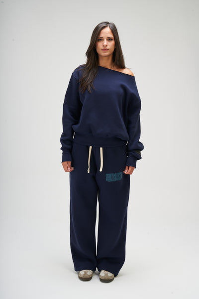 Navy Blue Off Shoulder