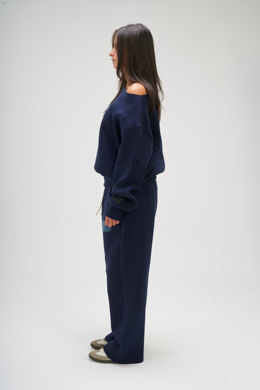 Navy Blue Off Shoulder