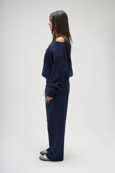 Navy Blue Off Shoulder