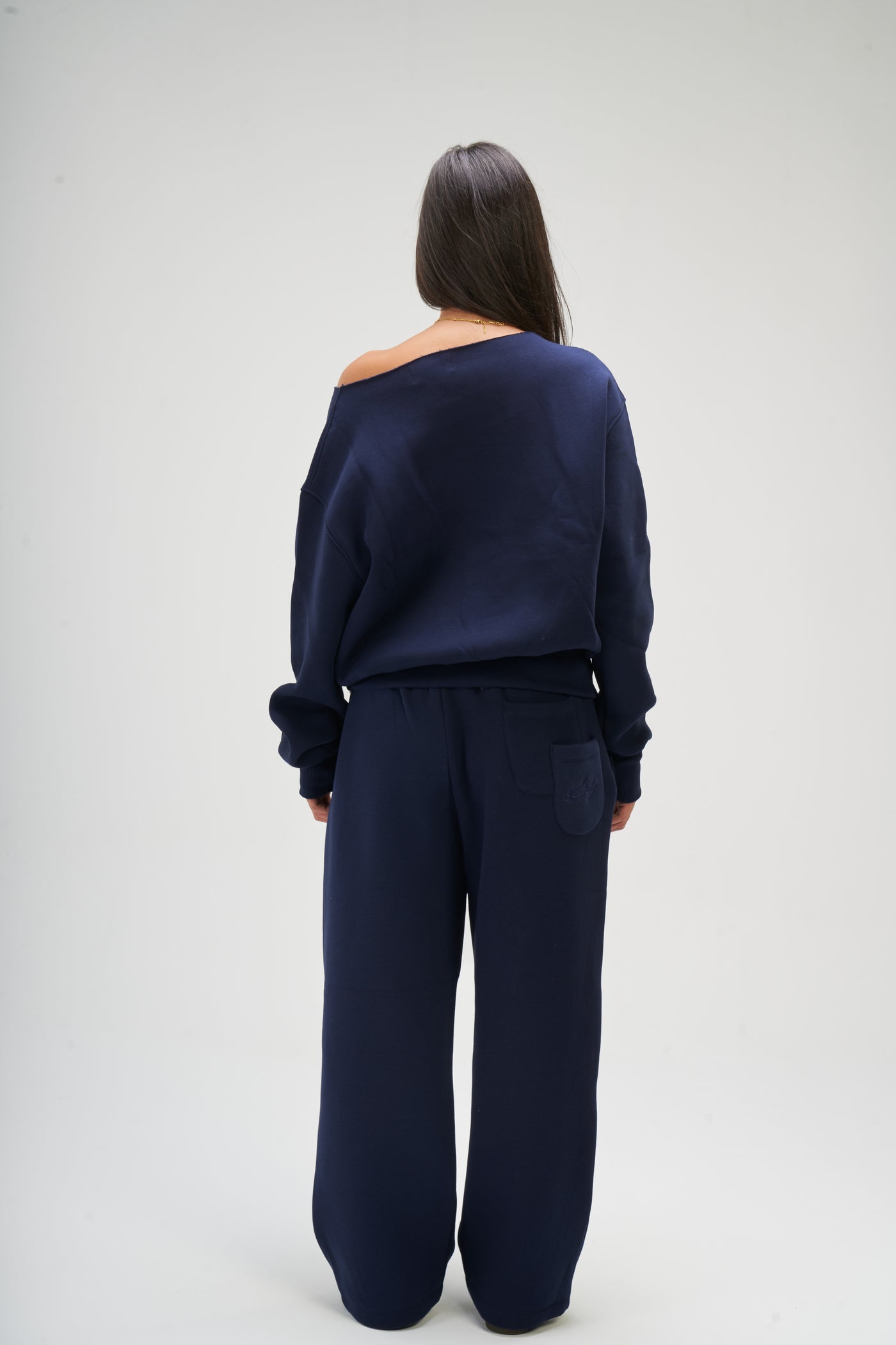 Navy Blue Off Shoulder