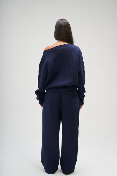 Navy Blue Off Shoulder