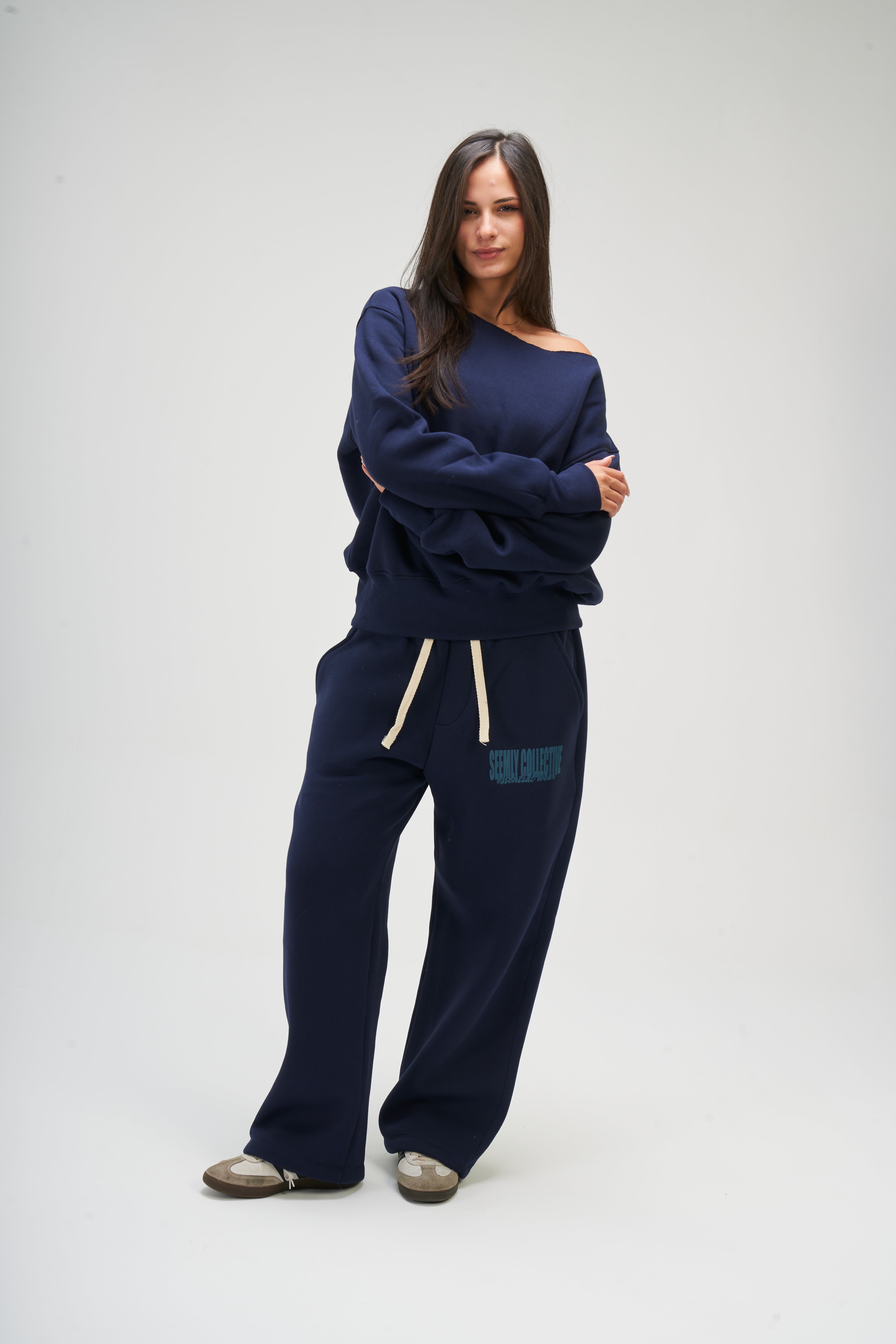 Women – Navy Blue Off Shoulder – Seemly Essentials