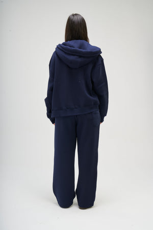 Women – Navy Blue Zip-Up Hoodie – Seemly Essentials