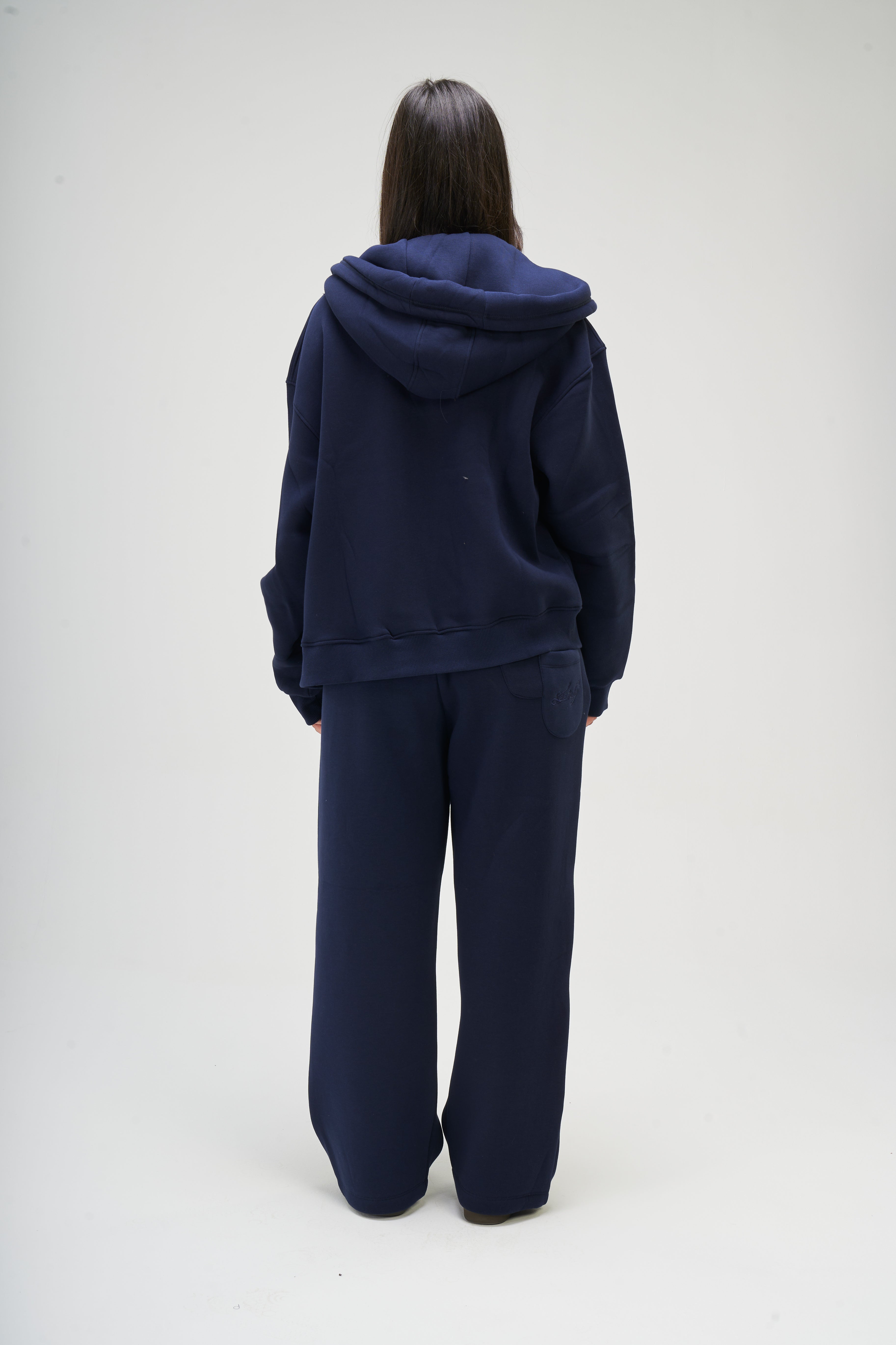Women – Navy Blue Zip-Up Hoodie – Seemly Essentials
