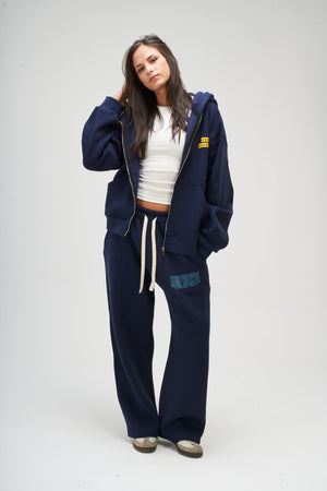 Women – Navy Blue Zip-Up Hoodie – Seemly Essentials