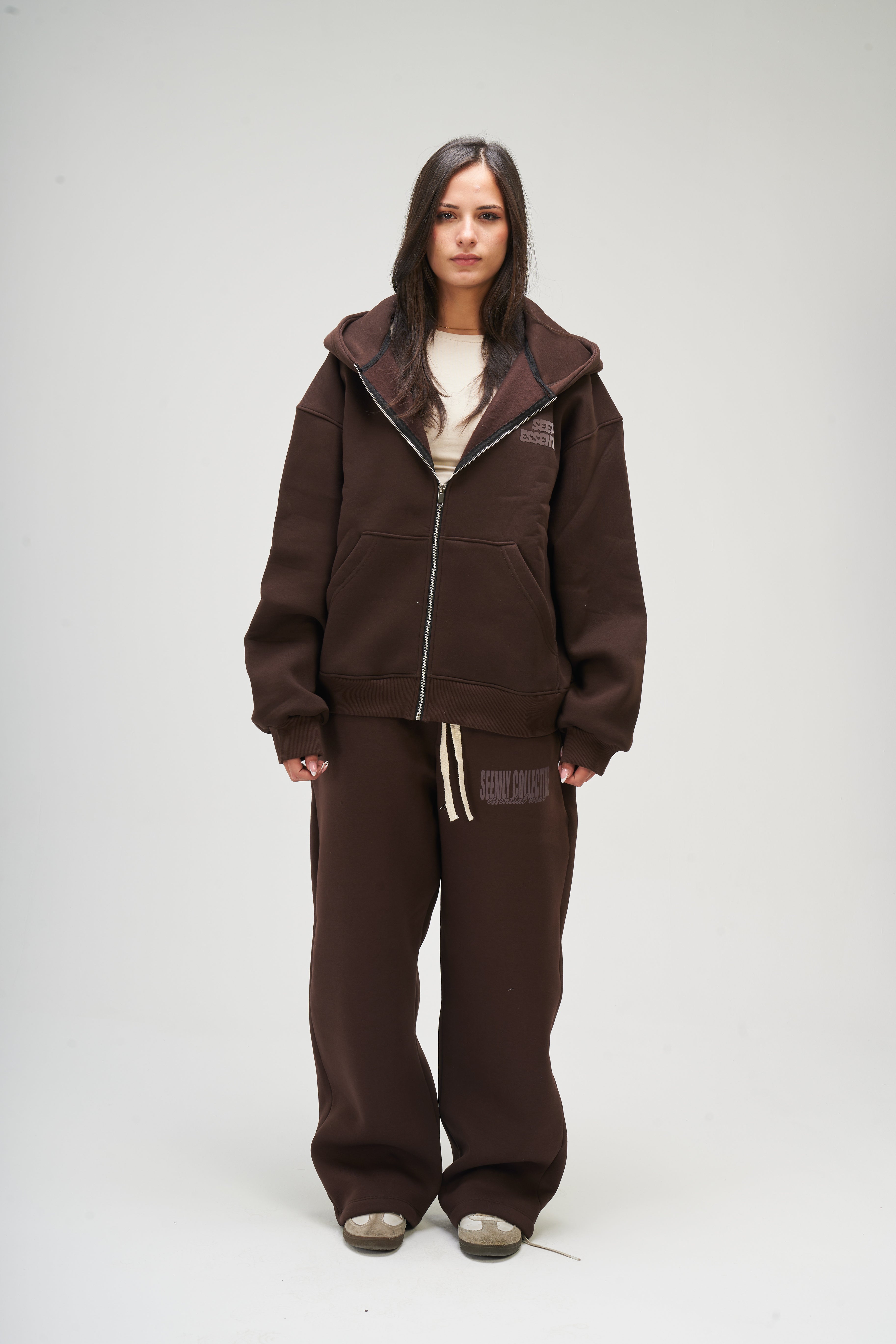 Women – Brown Zip-Up Hoodie – Seemly Essentials