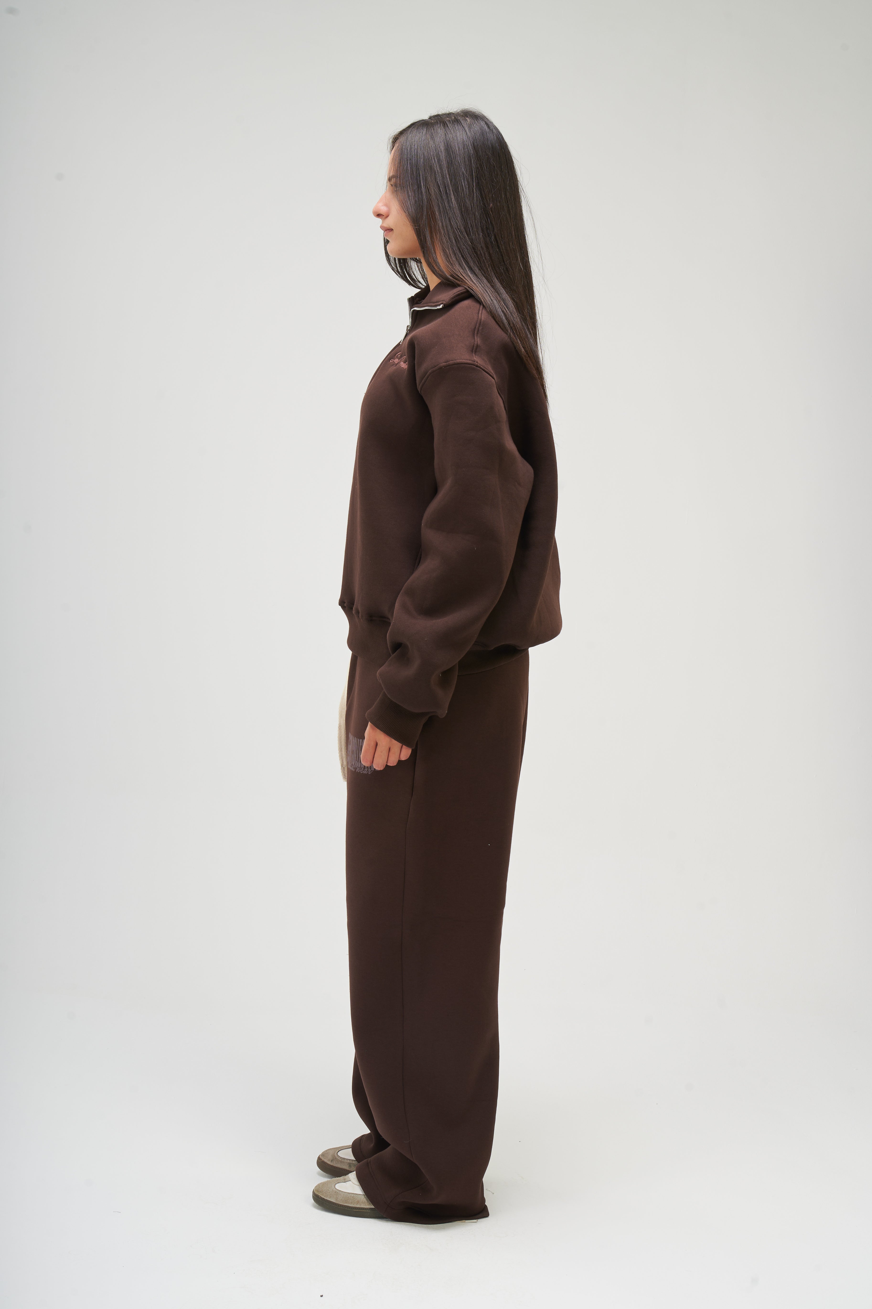 Women – Brown Q-Zip – Seemly Essentials