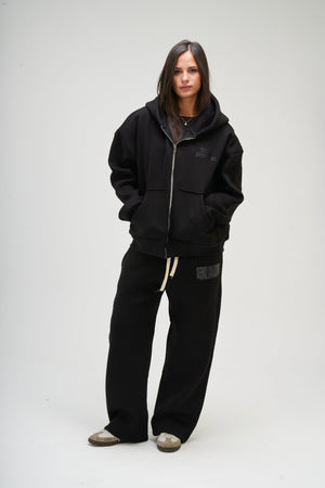 Women – Black Zip-Up Hoodie – Seemly Essentials